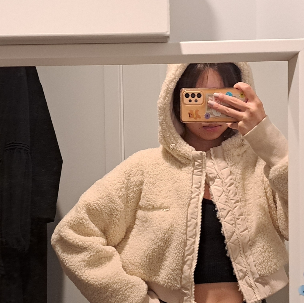 Mono b cropped teddy jacket